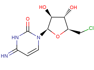4-氨基-1-[5-(氯甲基)-3,4-二羥基四氫呋喃-2-基]嘧啶-2-酮結(jié)構(gòu)式,32659-31-7結(jié)構(gòu)式