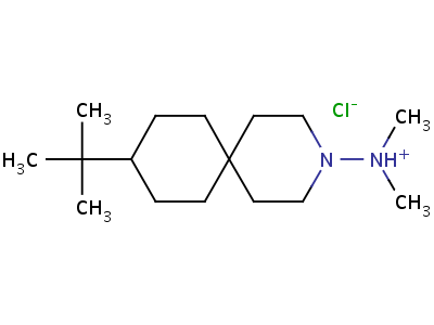 3-氮雜螺(5.5)十一烷 9-叔丁基-3-(二甲基氨基)鹽酸鹽結(jié)構(gòu)式,73855-74-0結(jié)構(gòu)式