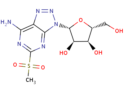 5-(甲基磺酰基)-3-b-d-呋核亞硝脲-3H-1,2,3-噻唑并[4,5-d]嘧啶-7-胺結(jié)構(gòu)式,86480-37-7結(jié)構(gòu)式