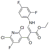 2-(2,6-二氯-5-氟煙酰基)-3-((2,4-二氟苯基)氨基)丙烯酸乙酯結(jié)構(gòu)式_100490-99-1結(jié)構(gòu)式