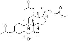 (3ALPHA,5BETA,6ALPHA,12ALPHA)-3,12-雙(乙酰氧基)-6-溴-7-酮基膽烷-24-酸甲酯結(jié)構(gòu)式_10452-63-8結(jié)構(gòu)式