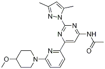 N-[2-(3,5-二甲基-1H-吡唑-1-基)-6-[6-(4-甲氧基-1-哌啶基)-2-吡啶]-4-嘧啶]乙酰胺結(jié)構(gòu)式_1061747-72-5結(jié)構(gòu)式