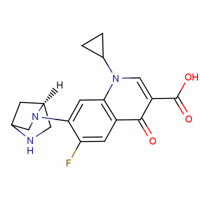 1-環(huán)丙基-7-[(1S)-3,6-二氮雜雙環(huán)[2.2.1]庚烷-6-基]-6-氟-4-氧代喹啉-3-羧酸結(jié)構(gòu)式_108461-04-7結(jié)構(gòu)式