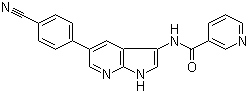 N-[5-(4-氰基苯基)-1H-吡咯并[2,3-B]吡啶-3-基]-3-吡啶羧酰胺結(jié)構(gòu)式_1093222-27-5結(jié)構(gòu)式