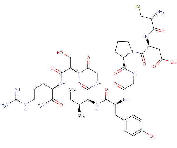 L-cysteinyl-l-alpha-aspartyl-l-prolylglycyl-l-tyrosyl-l-isoleucylglycyl-l-seryl-l-argininamideStructure,110590-61-9Structure L-cysteinyl-l-alpha-aspartyl-l-prolylglycyl-l-tyrosyl-l-isoleucylglycyl-l-seryl-l-argininamide Structure,110590-61-9Structure