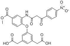 3-[2-(4-硝基苯甲?；?乙酰氨基]-4-[3,5-二羧基甲基)-苯氧基]-苯甲酸甲酯結(jié)構(gòu)式_116933-03-0結(jié)構(gòu)式