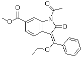 1-乙?；?3-(1-乙氧基-1-苯基亞甲基)-6-甲氧基羰基-2-吲哚酮結(jié)構(gòu)式_1175365-43-1結(jié)構(gòu)式