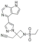 1-(乙基磺?；?-3-[4-(7H-吡咯并[2,3-d]嘧啶-4-基)-1H-吡唑-1-基]-3-氮雜環(huán)丁烷乙腈結構式_1187594-09-7結構式