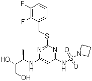 N-[2-[[(2,3-difluorophenyl)methyl]thio]-6-[[(1r,2r)-2,3-dihydroxy-1-methylpropyl]amino]-4-pyrimidinyl]-1-azetidinesulfonamide Structure,1204707-71-0Structure