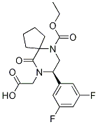 (R)-2-(8-(3,5-二氟苯基)-6-(乙氧基羰基)-10-氧代-6,9-二氮雜螺[4.5]癸烷-9-基)乙酸結構式_1206821-44-4結構式