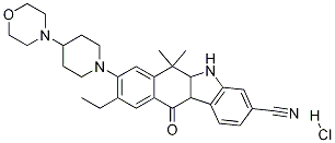 9-Ethyl-6,6-dimethyl-8-(4-morpholinopiperidin-1-yl)-11-oxo-5a,6,11,11a-tetrahydro-5h-benzo[b]carbazole-3-carbonitrile hydrochloride Structure,1256589-74-8Structure