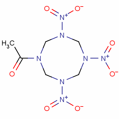 1-乙?；藲?3,5,7-三硝基-1,3,5,7-四氮雜環(huán)辛四烯結(jié)構(gòu)式_13980-00-2結(jié)構(gòu)式