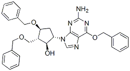 (1S,2S,3S,5S)-5-(2-Amino-6-(benzyloxy)-9H-purin-9-yl)-3-(benzyloxy)-2-(benzyloxymethyl)cyclopentanolStructure,142217-77-4Structure (1S,2S,3S,5S)-5-(2-Amino-6-(benzyloxy)-9H-purin-9-yl)-3-(benzyloxy)-2-(benzyloxymethyl)cyclopentanol Structure,142217-77-4Structure