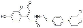 7-羥基-2-氧代-2H-1-苯并吡喃-4-乙酸-2-[[4-[雙(2-氯乙基)氨基]苯基]亞甲基]肼結構式_14522-20-4結構式