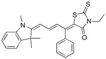 3-乙基-5-[(e,2e)-1-苯基-4-(1,3,3-三甲基-1,3-二氫-2h-吲哚-2-亞基)-2-亞丁烯基]-2-硫基-1,3-噻唑烷-4-酮結構式_14664-55-2結構式