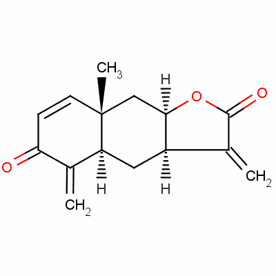 (3aR,4aR,8aS,9aR)-3a,4a,5,8a,9,9a-六氫-8a-甲基-3,5-雙(亞甲基)-萘并[2,3-b]呋喃-2,6(3H,4H)-二酮結構式_15569-50-3結構式