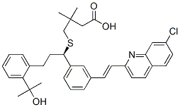 4-({(1R)-1-{3-[(E)-2-(7-氯-2-喹啉基)乙烯基]苯基}-3-[2-(2-羥基-2-丙基)苯基]丙基}硫基)-3,3-二甲基丁酸結構式_162489-70-5結構式