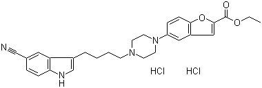 Ethyl 5-(4-(4-(5-cyano-1h-indol-3-yl)butyl)piperazin-1-yl)benzofuran-2-carboxylate (dihydrochloride)Structure,163521-09-3Structure Ethyl 5-(4-(4-(5-cyano-1h-indol-3-yl)butyl)piperazin-1-yl)benzofuran-2-carboxylate (dihydrochloride) Structure,163521-09-3Structure