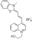 1-(2-羥乙基)-4-[3-(3-甲基-2(3H)-苯并噻唑亞基)-1-丙烯基]喹啉四氟硼酸鹽結(jié)構(gòu)式_189148-50-3結(jié)構(gòu)式