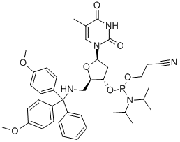 5-氨基-5-脫氧胸腺嘧啶脫氧核苷3-CE 亞磷酰胺結(jié)構(gòu)式_194034-71-4結(jié)構(gòu)式