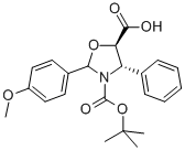(4S,5r)-3-tert-butoxycarbony-2-(4-anisyl)-4-phenyl-5-oxazolidinecarboxylic acid Structure,196404-55-4Structure