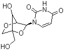 2,4(1H,3H)-Pyrimidinedione, 1-[2,5-anhydro-4-C-(hydroxymethyl)-α-L-lyxofuranosyl]- Structure,200435-92-3Structure