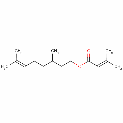 3-Methyl-2-butenoic acid 3,7-dimethyl-6-octen-1-yl esterStructure,20770-40-5Structure 3-Methyl-2-butenoic acid 3,7-dimethyl-6-octen-1-yl ester Structure,20770-40-5Structure