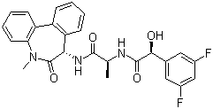 Benzeneacetamide, N-[(1S)-2-[[(7S)-6,7-dihydro-5-methyl-6-oxo-5H-dibenz[b,d]azepin-7-yl]amino]-1-methyl-2-oxoethyl]-3,5-difluoro-α-hydroxy-, (αS)- Structure,209984-57-6Structure