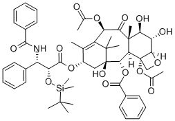 (2alpha,3xi,5beta,6alpha,7beta,10beta,13alpha)-4,10-二乙酰氧基-13-{[(2R,3S)-3-(苯甲?；被?-2-{[二甲基(2-甲基-2-丙基)硅烷基]氧基}-3-苯基丙酰基]氧基}-1,6,7-三羥基-9-氧代-5,20-環(huán)氧紫杉-11-烯-2-基苯甲酸結(jié)構(gòu)式_211732-86-4結(jié)構(gòu)式