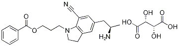5-[(2R)-2-Aminopropyl]-1-[3-(benzoyloxy)propyl]-2,3-dihydro-1H-indole-7-carbonitrile (2R,3R)-2,3-dihydroxybutanedioate Structure,239463-85-5Structure