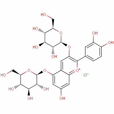 Cyanin chlorideStructure,2611-67-8Structure Cyanin chloride Structure,2611-67-8Structure