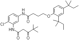 alpha-特戊?；?N-[2-氯-5-[4-(2,4-二特戊基苯氧基)正丁酰胺基]]乙酰苯胺結構式_26110-32-7結構式
