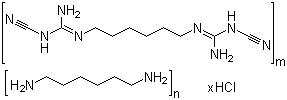 Poly(hexamethylenebicyanoguanide-hexamethylenediamine) hydrochlorideStructure,27083-27-8Structure Poly(hexamethylenebicyanoguanide-hexamethylenediamine) hydrochloride Structure,27083-27-8Structure
