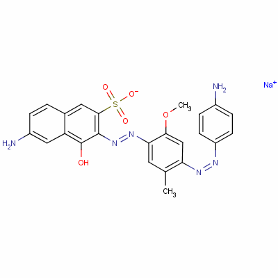 2-Naphthalenesulfonic acid, 6-amino-3-[[4-[(4-aminophenyl) azo]-2-methoxy-5-methylphenyl]azo]-4-hydroxy -, monosodium salt Structure,2945-96-2Structure