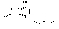 2-(2-異丙基氨基-4-噻唑)-7-甲氧基喹啉-4-醇結構式_300831-05-4結構式