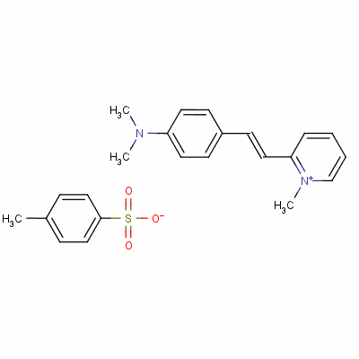 N,N-二甲基-4-[(E)-2-(1-甲基吡啶-1-鎓-2-基)乙烯基]苯胺;4-甲基苯磺酸酯結(jié)構(gòu)式_33006-24-5結(jié)構(gòu)式