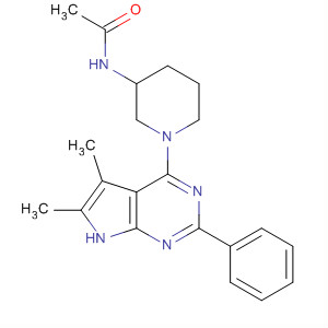 N-[1-(5,6-二甲基-2-苯基-7h-吡咯并[2,3-d]嘧啶-4-基)-3-哌啶基]乙酰胺結構式_343631-98-1結構式