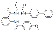 (9Ci)-N-[1-[([1,1-聯(lián)苯]-4-基氨基)羰基]-2-甲基丙基]-2-[(4-甲氧基苯甲?；?氨基]-苯甲酰胺結(jié)構(gòu)式_345244-52-2結(jié)構(gòu)式