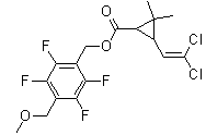 3-(2,2-Dichloroethenyl)-2,2-dimethyl-cyclopropanecarboxylic acid [2,3,5,6-tetrafluoro-4-(methoxymethyl)phenyl]methyl ester Structure,352271-52-4Structure