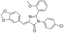 4H-imidazol-4-one,5-(1,3-benzodioxol-5-ylmethylene)-3-(4-chlorophenyl)-3,5-dihydro-2-(2-methoxyphenyl)-Structure,370079-11-1Structure 4H-imidazol-4-one,5-(1,3-benzodioxol-5-ylmethylene)-3-(4-chlorophenyl)-3,5-dihydro-2-(2-methoxyphenyl)- Structure,370079-11-1Structure