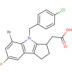[4-(4-氯芐基)-7-氟-5-溴-1,2,3,4-四氫環(huán)戊并[b]吲哚-3-基]乙酸結構式_393509-04-1結構式
