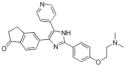 5-(2-(4-(2-(Dimethylamino)ethoxy)phenyl)-5-(pyridin-4-yl)-1h-imidazol-4-yl)-2,3-dihydro-1h-inden-1-oneStructure,405554-54-3Structure 5-(2-(4-(2-(Dimethylamino)ethoxy)phenyl)-5-(pyridin-4-yl)-1h-imidazol-4-yl)-2,3-dihydro-1h-inden-1-one Structure,405554-54-3Structure