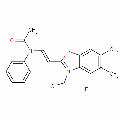 2-(2-N-乙酰苯胺)乙烯基-5,6-二甲基-3-乙基苯并噁唑碘化物結(jié)構(gòu)式_41729-43-5結(jié)構(gòu)式