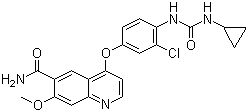 4-[3-Chloro-4-(cyclopropylaminocarbonyl)aminophenoxy]-7-methoxy-6-quinolinecarboxamide Structure,417716-92-8Structure