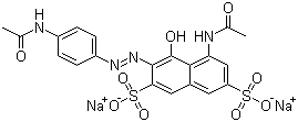 2,7-Naphthalenedisulfonic acid, 5-(acetylamino)-3-[[4-(acetylamino) phenyl]azo]-4-hydroxy-, disodium salt Structure,4321-69-1Structure