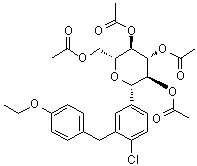 (2R,3r,4r,5s,6s)-2-(acetoxymethyl)-6-(4-chloro-3-(4-ethoxybenzyl)phenyl)tetrahydro-2h-pyran-3,4,5-triyl triacetate Structure,461432-25-7Structure