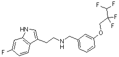6-氟-N-[[3-(2,2,3,3-四氟丙氧基)苯基]甲基]-1H-吲哚-3-乙胺結構式_467459-31-0結構式