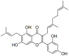 2-(2,4-Dihydroxyphenyl)-3-(3,7-dimethyl-2,6-octadienyl)-5,7-dihydroxy-6-(3-methyl-2-butenyl)-4h-1-benzopyran-4-oneStructure,54835-67-5Structure 2-(2,4-Dihydroxyphenyl)-3-(3,7-dimethyl-2,6-octadienyl)-5,7-dihydroxy-6-(3-methyl-2-butenyl)-4h-1-benzopyran-4-one Structure,54835-67-5Structure