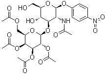 4-硝基苯基-2-乙酰氨基-3-O-(2-乙酰氨基-3，4，6-三-O-乙?；?2-脫氧-β-D-吡喃半乳糖苷)-2-脫氧-α-D-半乳糖苷結(jié)構(gòu)式_57467-12-6結(jié)構(gòu)式