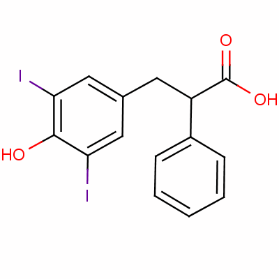 3-(4-Hydroxy-3,5-diiodophenyl)-2-phenylpropanoic acidStructure,577-91-3Structure 3-(4-Hydroxy-3,5-diiodophenyl)-2-phenylpropanoic acid Structure,577-91-3Structure